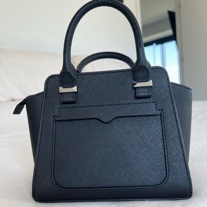 Rebecca Minkoff Grained Leather Handle Bag Black